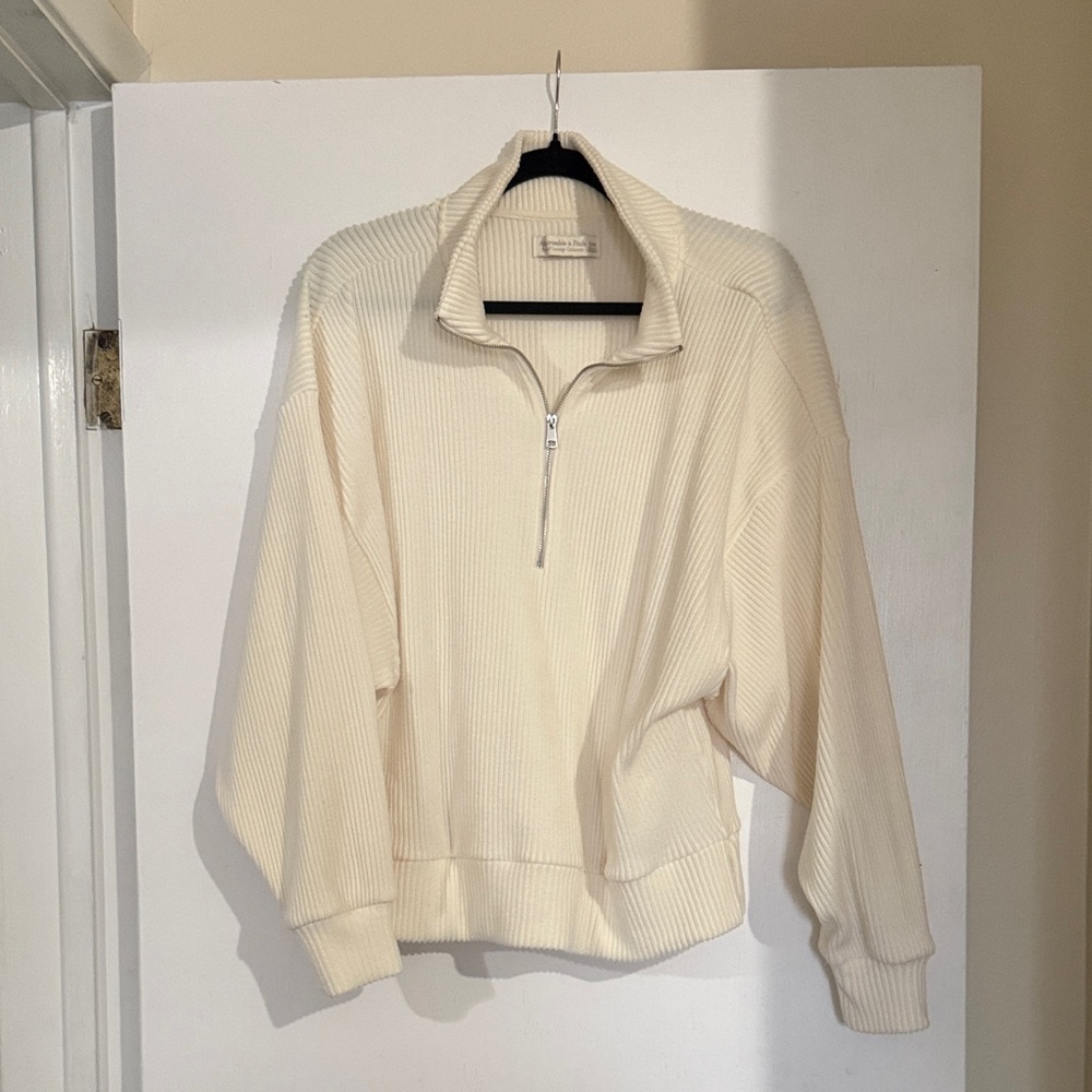 Abercrombie and Fitch Lounge Brushed Rib Half Zip - Picture 2 of 5